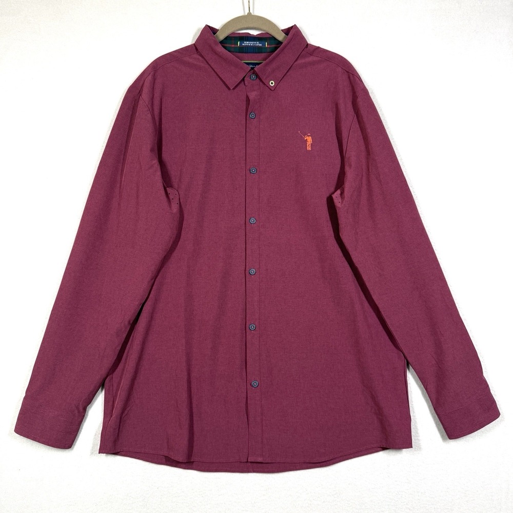 William Murray Shirt Mens Large Performance Long Sleeve Button Up Golf Stretch